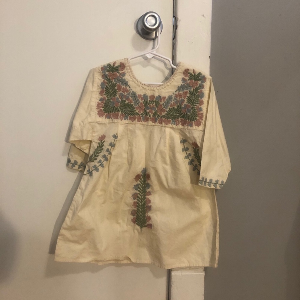 Apolina long sleeve embroidered dress